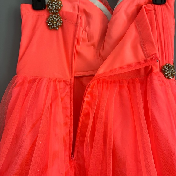 NWT Sequin Hearts Size 9 Pink Sparkly Padded One Shoulder Prom Formal Mini Dress - Picture 7 of 16